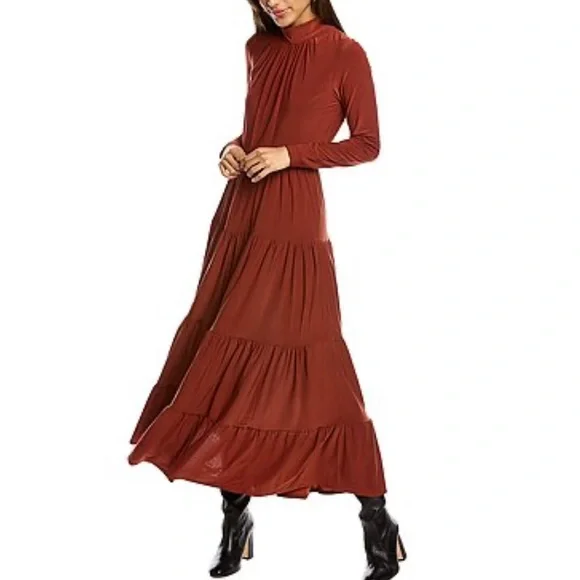 chinese dress ladies Taylor Burnout Chiffon Tiered Maxi Dress – DGFOutlet